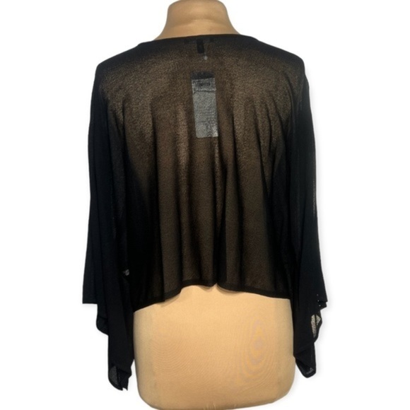 Eileen Fisher size XS black gossamer crepe poncho - Picture 5 of 10
